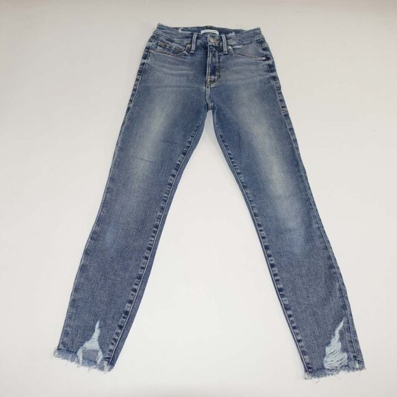 Good American Women's Good Waist Crop Jeans Size 2 / 26 Blue High Rise Stretch - Picture 1 of 9